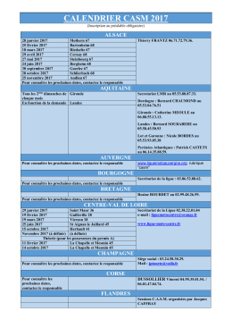 Calendrier CASM
