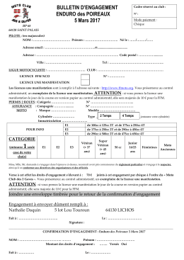 Bulletin engagement enduro des Poireaux 2017