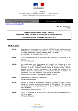 AGENDA - Portail de l`économie et des finances