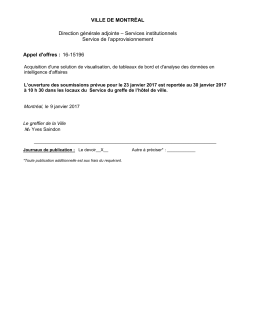 Acquisition d`une solution en intelligence d`affaires pour