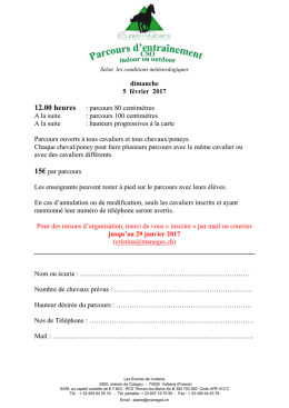 parcours 80 centimètres A la suite
