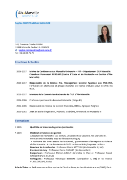 CV Sophie MONTANDRAU Janv 2017 - CERGAM - Aix