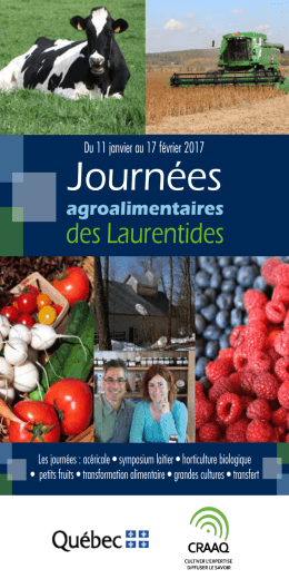 Journ&eacute;es agroalimentaires des Laurentides 2017