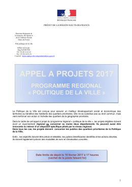 politique de la ville - DRJSCS Hauts de France