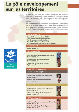 Le p&ocirc;le d&eacute;veloppement sur les territoires