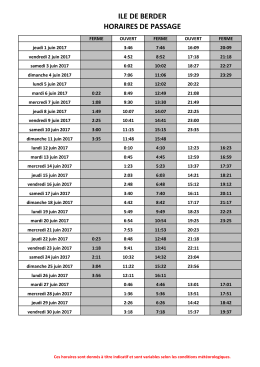 Horaires juin 2017