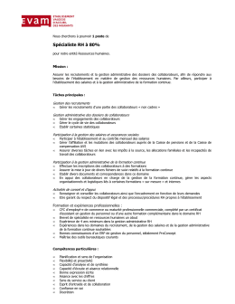 Sp&eacute;cialiste RH &agrave; 80%