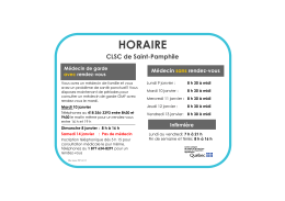 Horaire de la garde médicale du CLSC de Saint