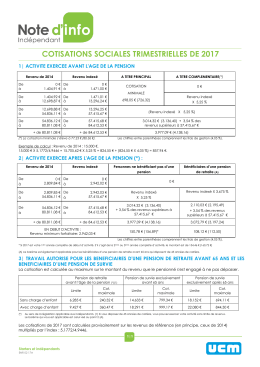 cotisations sociales trimestrielles de 2017