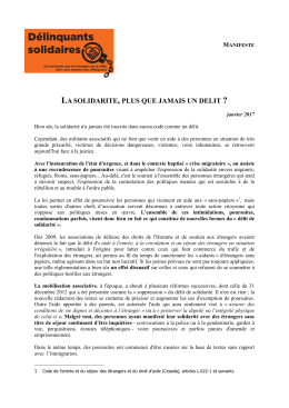 la solidarite, plus que jamais un delit