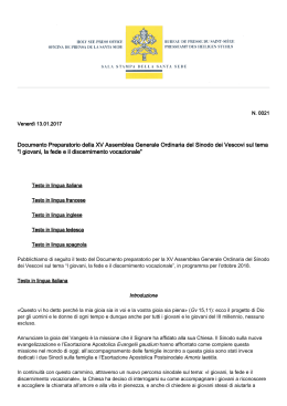 I giovani, la fede e il discerni