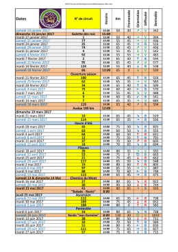 Planning des sorties hebdo