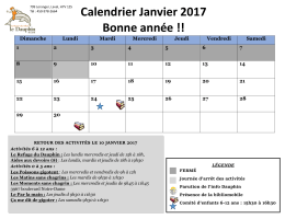 Calendrier Janvier 2017 Bonne année !!