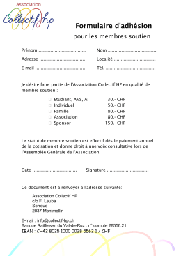Formulaire d`adhésion