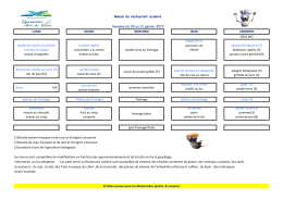 Menu du 09 au 13 janvier 2017