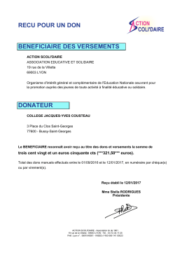 Facture de dons - Collège JY Cousteau
