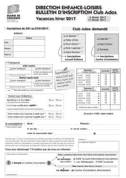 Téléchargez le bulletin d`inscription