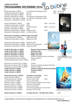 Télécharger le programme du mois de décembre 2016!