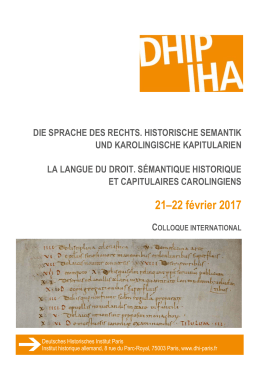 21&ndash;22 f&eacute;vrier 2017 - Deutsches historisches Institut Paris