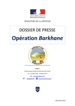 Dossier de presse Barkhane