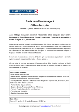 Paris rend hommage &agrave; Gilles Jacquier