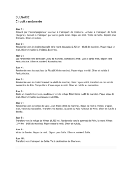 BULGARIE Circuit randonn&eacute;e