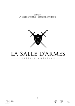 les STATUTS de l`ASSOCIATION - La Salle d`Armes – Escrime