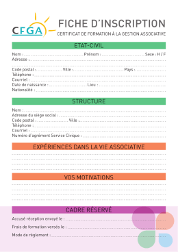 FICHE D`INSCRIPTION