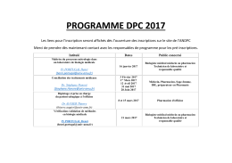 PROGRAMME DPC 2017