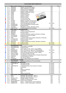 catalogue des stages