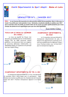 Newsletter CDSA 49 janvier 2017 - Comité Départemental Sport