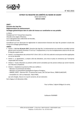 Voir l`arr&ecirc;t&eacute; municipal num&eacute;ro 462-2016 (format pdf, 121 Ko )