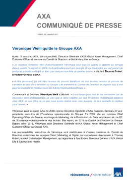 12012017_V&eacute;ronique Weill quitte le Groupe AXA