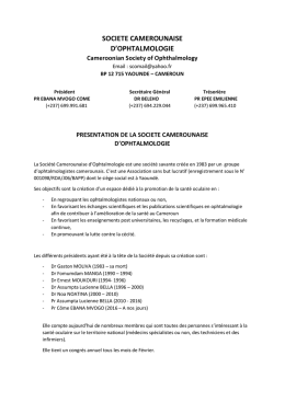 SOCIETE CAMEROUNAISE D`OPHTALMOLOGIE