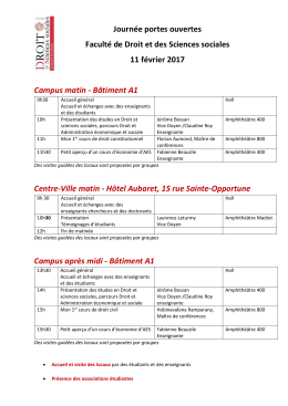 Journ&eacute;e portes ouvertes Facult&eacute; de Droit et des Sciences sociales
