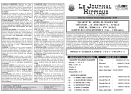 PMU du Mardi 10 Janv 2017