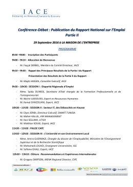 Conférence-Débat : Publication du Rapport National sur l