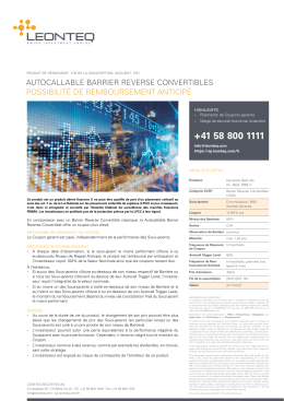 autocallable barrier reverse convertibles possibilit&eacute; de