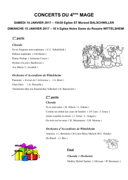CONCERTS DU 4ème MAGE