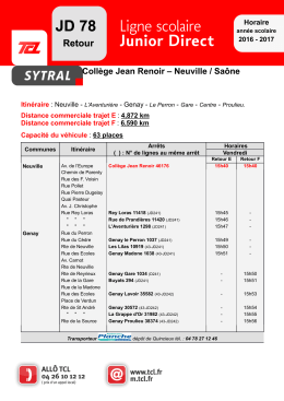 Fiche Horaire