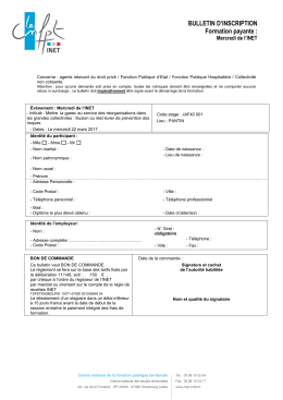 BULLETIN D`INSCRIPTION Formation payante