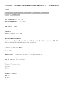 Gestionnaire sinistres automobiles H/F