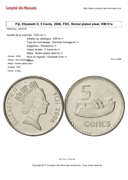 Fiji, Elizabeth II, 5 Cents, 2006, FDC, Nickel plated steel, KM:51a