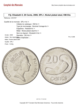 Fiji, Elizabeth II, 20 Cents, 2006, SPL+, Nickel plated steel, KM:53a