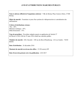 avis d`attributions marches publics - Bernay
