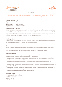 Conseiller de vente Samedien - Magasins parisiens (H/F)