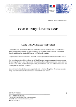 communiqu&eacute; de presse