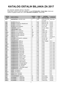 KATALOG OSTALIH BILJAKA ZA 2017