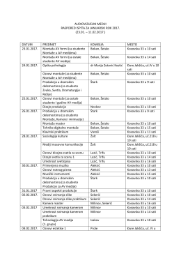 AUDIOVIZUELNI MEDIJI RASPORED ISPITA ZA JANUARSKI ROK
