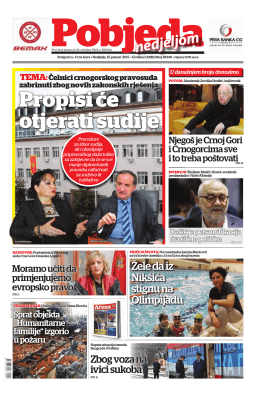 Pobjeda Nedjelja, 15. januar 2017. Oglasi i obavje&scaron;tenja